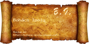 Bohács Ipoly névjegykártya
